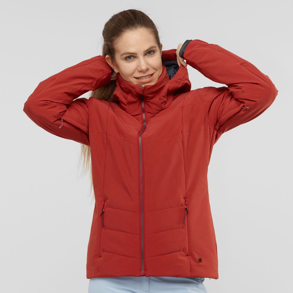 SALOMON PREVAIL W Philippines - Women's Ski Jackets - Red | 572480-SDA